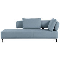 RÉCAMIERE Hellgrau, Hellblau Flachgewebe  - Hellgrau/Schwarz, Design, Textil/Metall (227/89/101cm) - Dieter Knoll