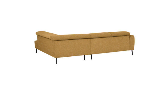 ECKSOFA in Chenille Currygelb 280/205 cm - Currygelb/Schwarz, Design, Textil/Metall (280/205cm) - Xora
