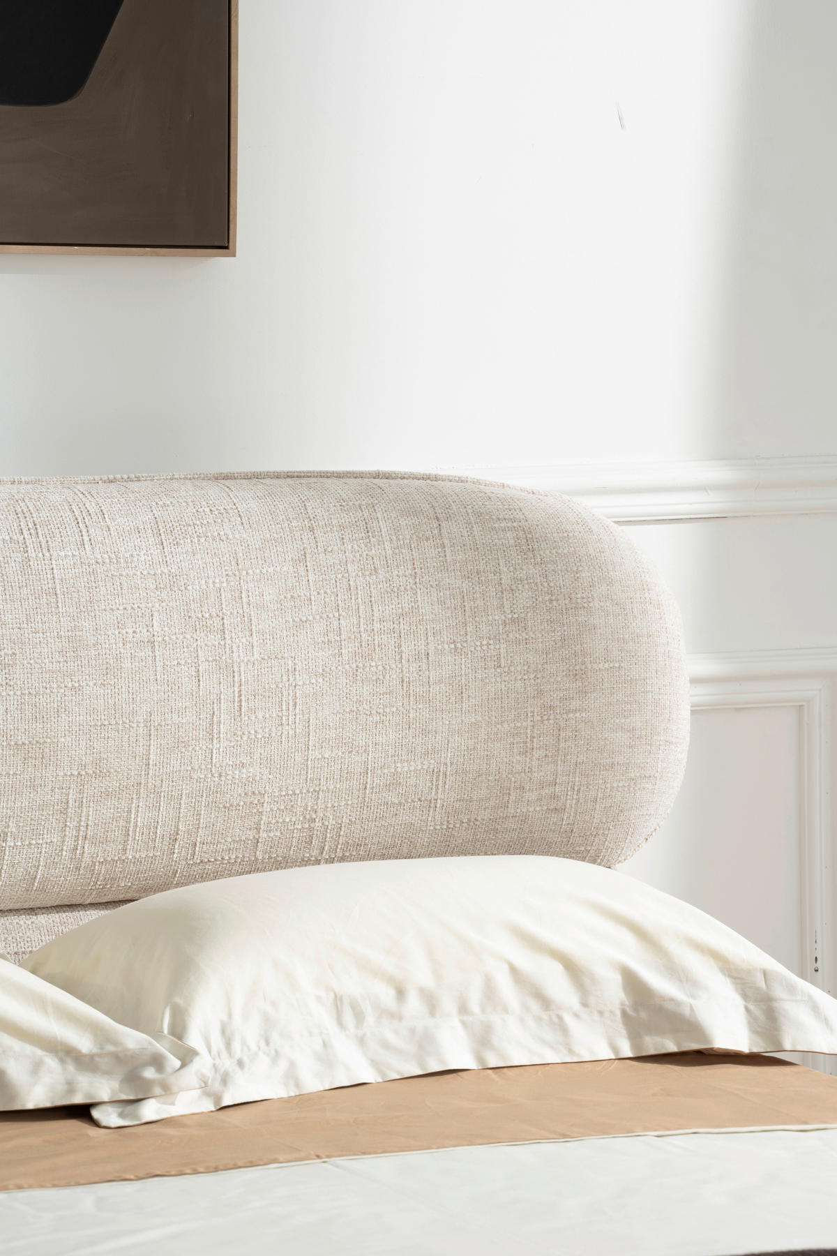 POLSTERBETT gepolstertes Kopfteil, Lattenrost 140/200 cm  in Beige  - Eichefarben/Beige, Design, Holz/Textil (140/200cm) - Boxxx