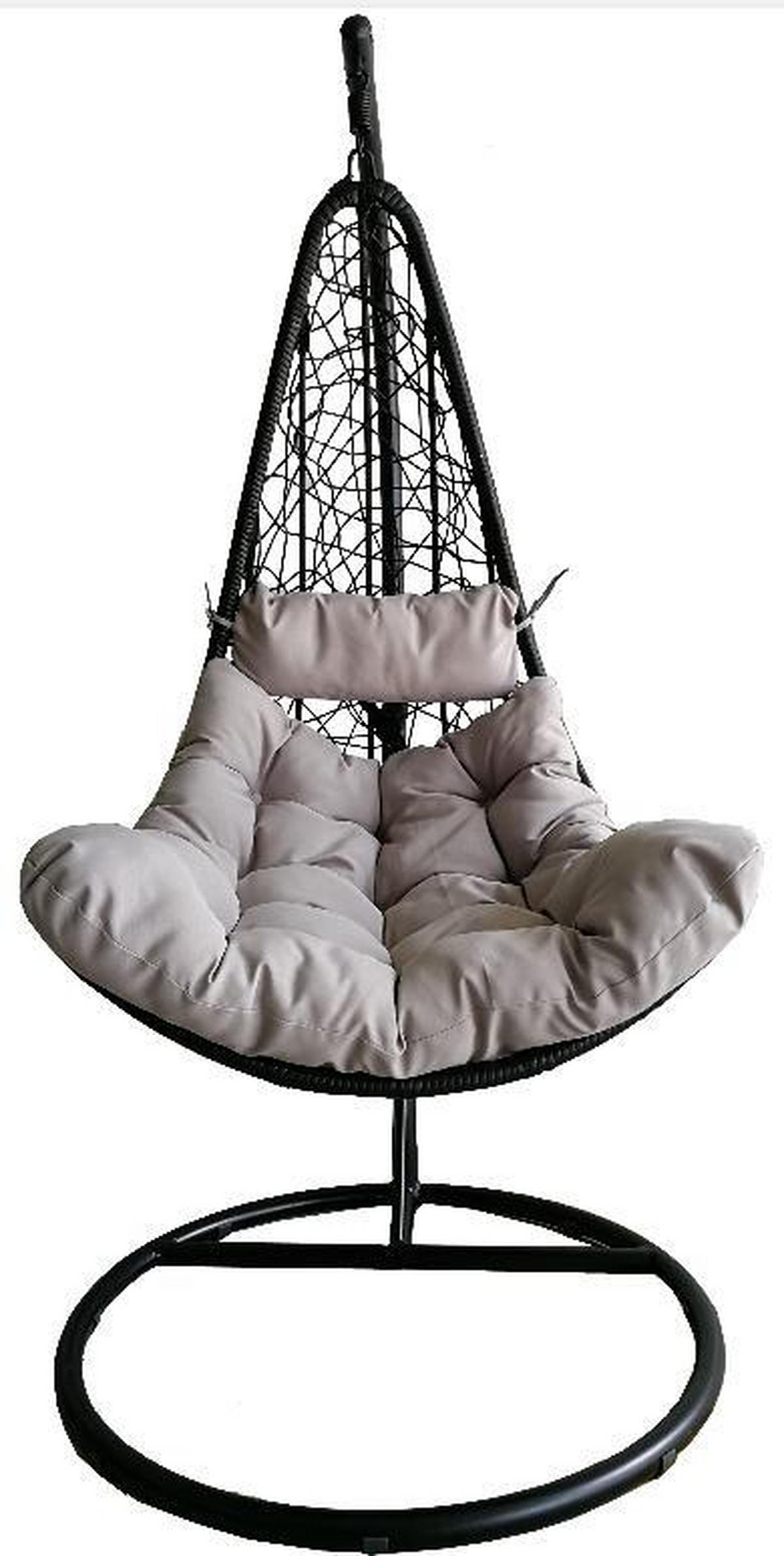 VISEČ SEDEŽ - siva/črna, Design, kovina/umetna masa (100/190/100cm) - Ambia Garden