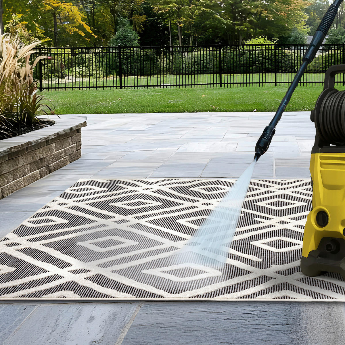 LÄUFER 80/200 cm Serina  - Weiß/Grau, Basics, Kunststoff (80/200cm) - Astra