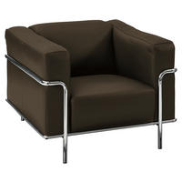 SESSEL in Echtleder Dunkelgrün  - Chromfarben/Dunkelgrün, Design, Leder/Metall (91/67/96cm) - Johann Jakob