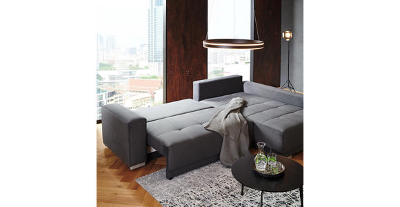 WOHNLANDSCHAFT in Textil Grau - Silberfarben/Grau, Design, Holz/Textil (293/195cm) - Cantus