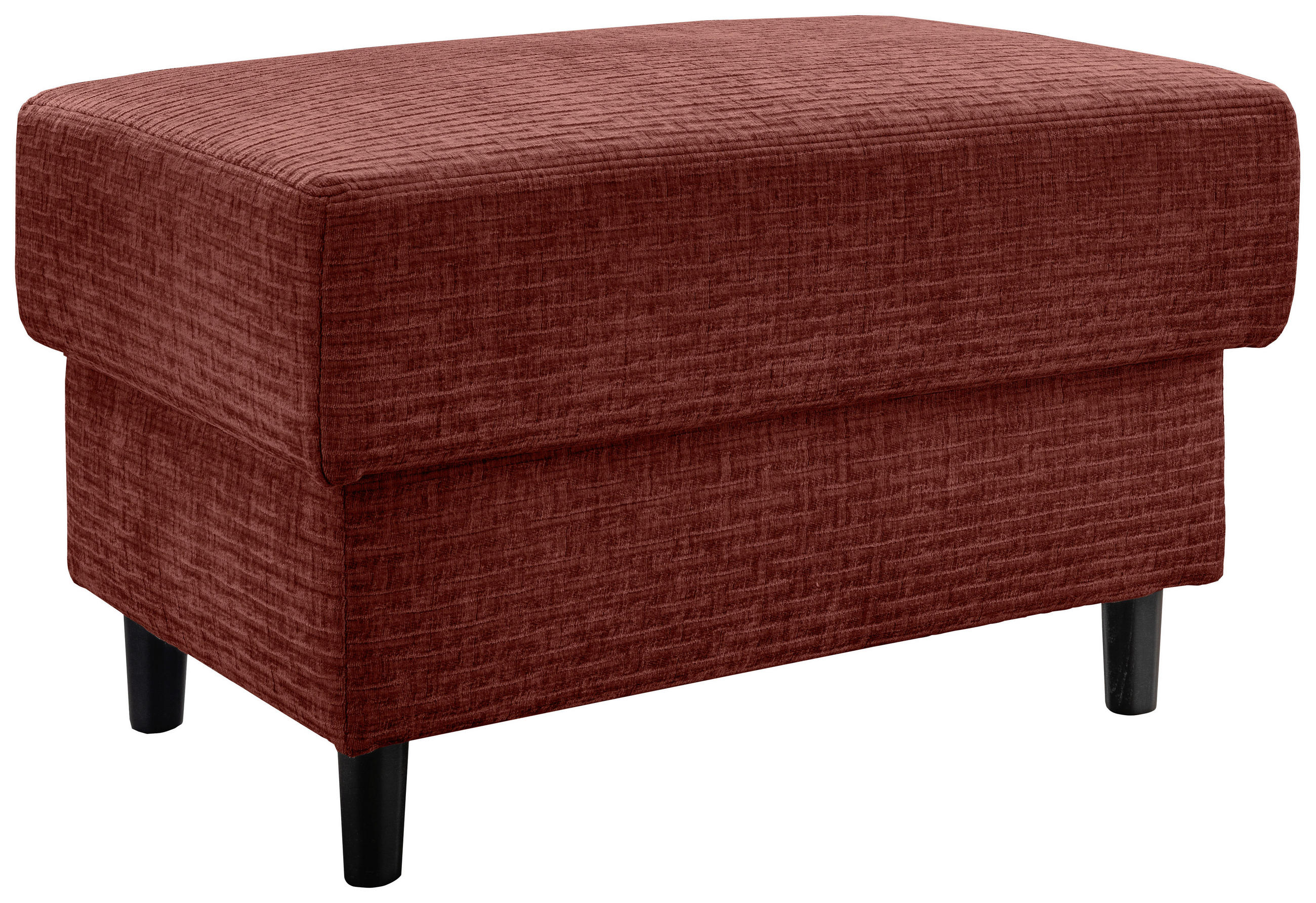 HOCKER Mikrofaser Koralle  - Koralle/Schwarz, MODERN, Holz/Textil (76/46/55cm) - Livetastic
