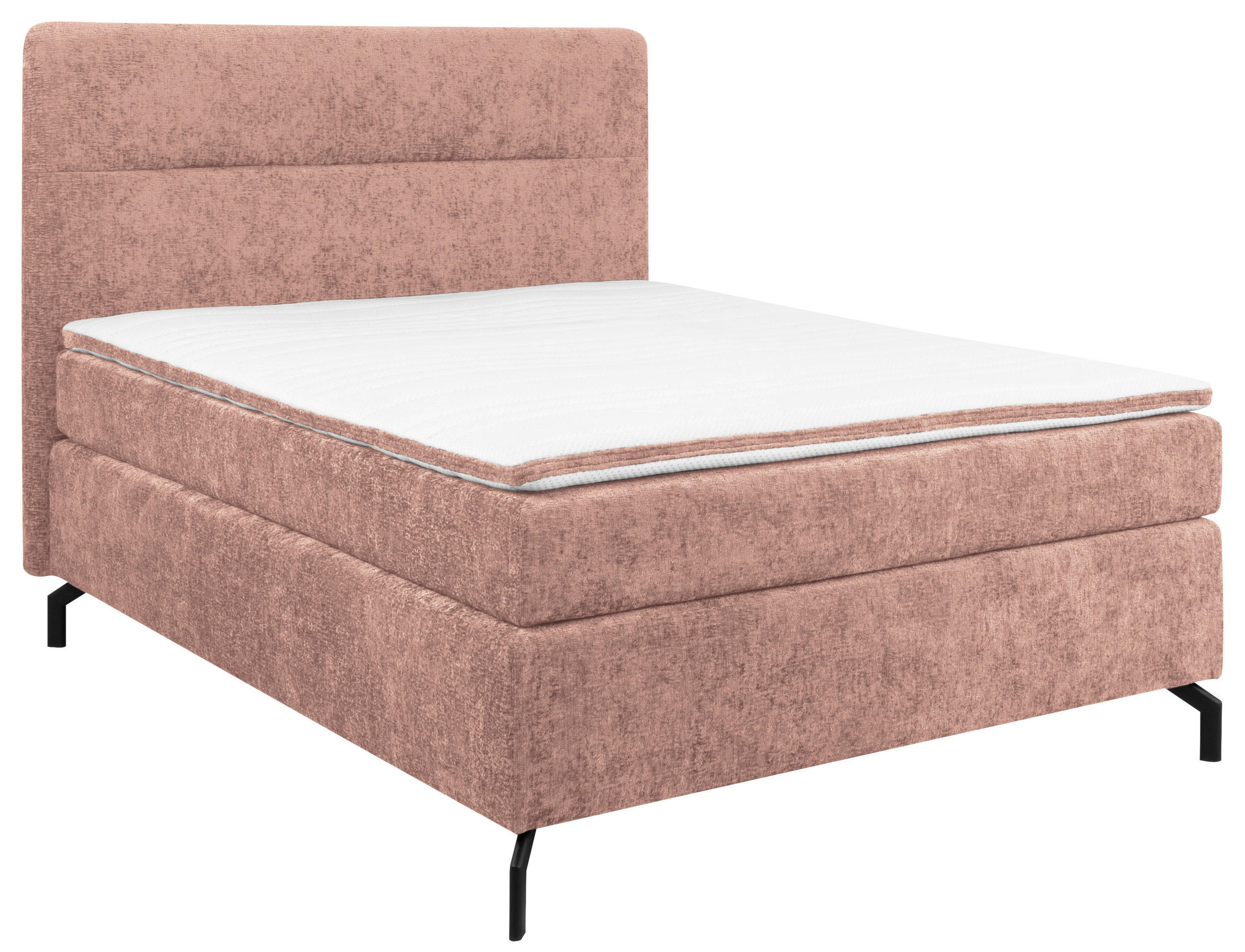 BOXSPRINGBETT 140/200 cm  in Rosa  - Schwarz/Rosa, Design, Textil/Metall (140/200cm) - Esposa