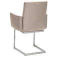 ARMLEHNSTUHL  in Stahl Mikrofaser  - Edelstahlfarben/Greige, Design, Holzwerkstoff/Textil (63/91/60cm) - Dieter Knoll