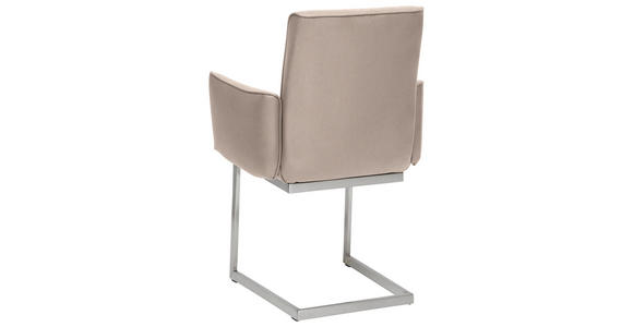ARMLEHNSTUHL  in Stahl Mikrofaser  - Edelstahlfarben/Greige, Design, Holzwerkstoff/Textil (63/91/60cm) - Dieter Knoll