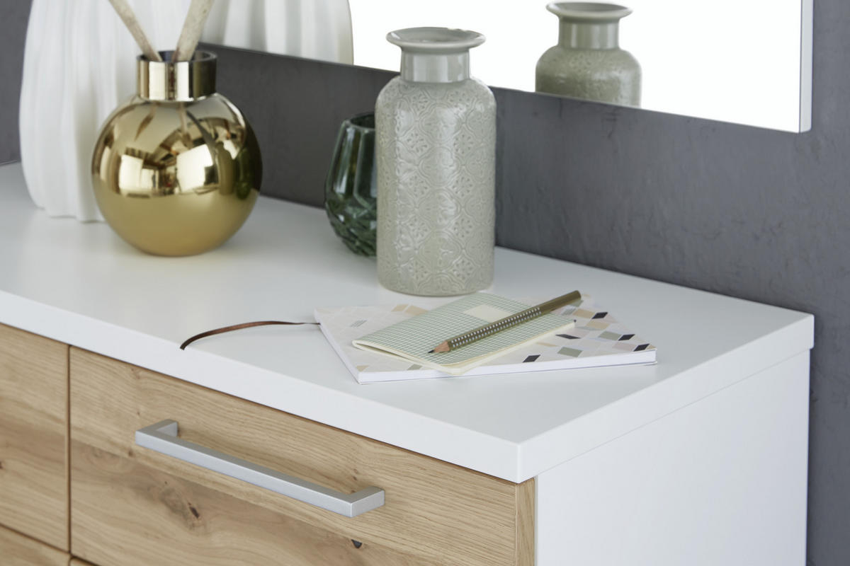 GARDEROBE 5-teilig  in 185/193/40 cm  - Weiss/Eichefarben, Design, Holz/Holzwerkstoff (185/193/40cm) - Dieter Knoll