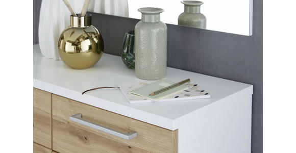 SCHUHSCHRANK 84/108/37 cm - Chromfarben/Eichefarben, Design, Holz/Holzwerkstoff (84/108/37cm) - Dieter Knoll