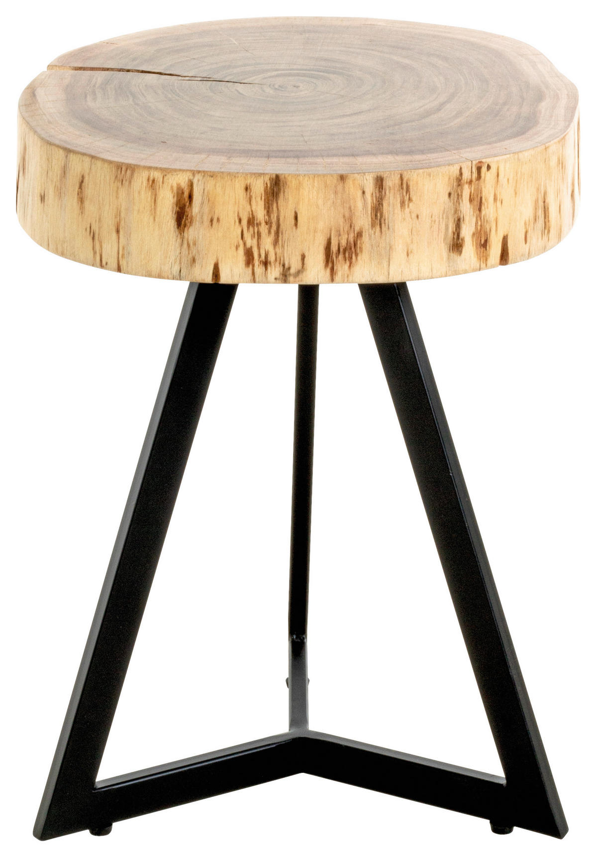 BEISTELLTISCH in Holz 35/35/43 cm  - Schwarz/Akaziefarben, Trend, Holz/Metall (35/35/43cm)