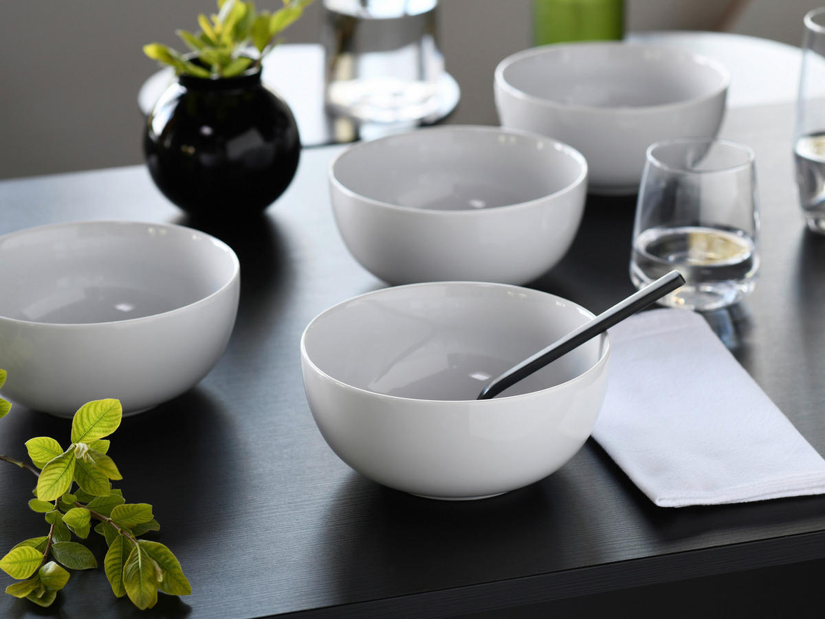SCHÜSSELSET Allround 4-teilig  - Weiß, Design, Keramik - Creatable