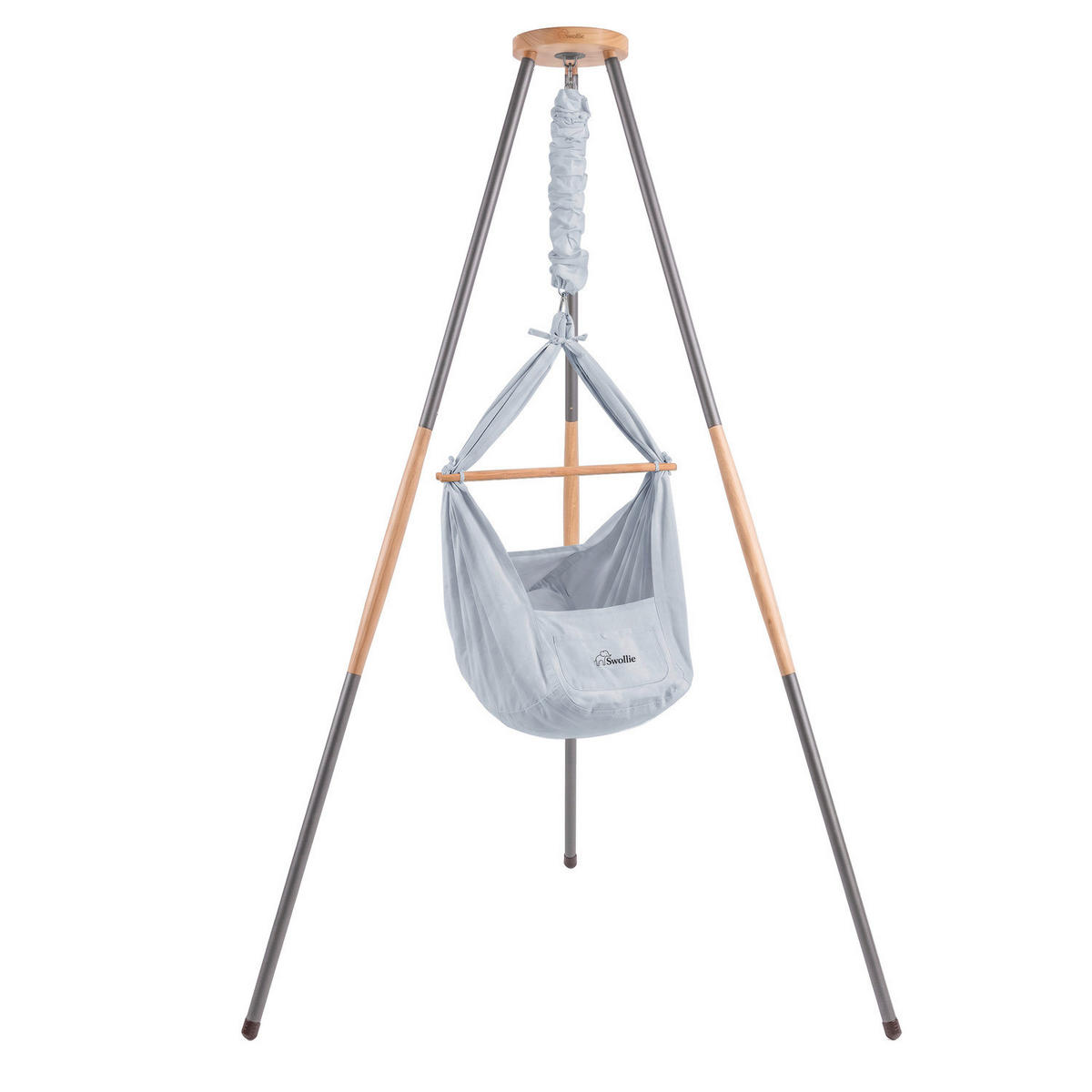 FEDERWIEGE  120/120/194 cm  - Graublau/Anthrazit, Basics, Textil (120/120/194cm)