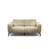 2-SITZER-SOFA in Samt Sandfarben  - Sandfarben/Schwarz, Design, Textil/Metall (180/86/86-94cm) - SENSOO