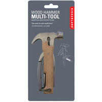 MULTIFUNKČNÍ NÁŘADÍ - barvy stříbra/barvy buku, Konvenční, kov/dřevo (13,9/7,6/1,7cm) - Kikkerland