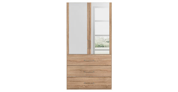 DREHTÜRENSCHRANK in Sonoma Eiche - Sonoma Eiche, Design, Glas/Holzwerkstoff (101/197/60cm) - Novel