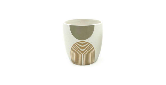 VASE 11.8 cm  - Braun/Weiß, Trend, Keramik (12,7/11,5cm) - Ambia Home