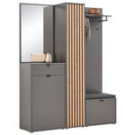 GARDEROBE  in 156/198/40 cm  - Graphitfarben/Eiche Artisan, Design, Glas/Holzwerkstoff (156/198/40cm) - Voleo