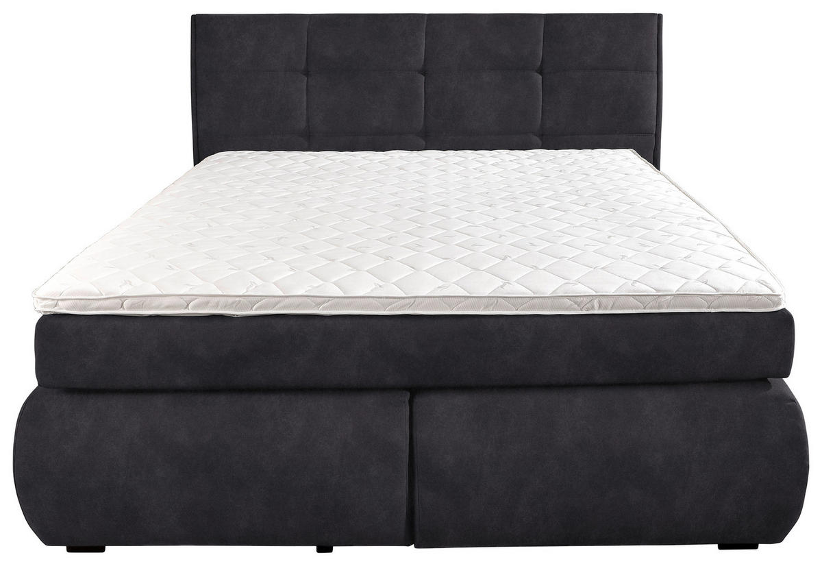 BOXSPRINGBETT 160/200 cm  in Anthrazit  - Wengefarben/Anthrazit, Konventionell, Holz/Textil (160/200cm) - Xora