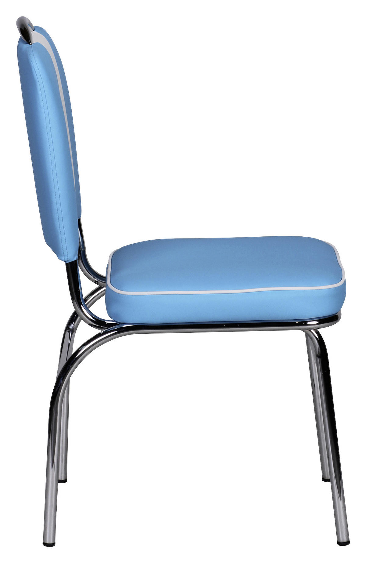 STUHL Blau, Weiß  - Blau/Silberfarben, MODERN, Kunststoff/Metall (47/90/45cm) - MID.YOU