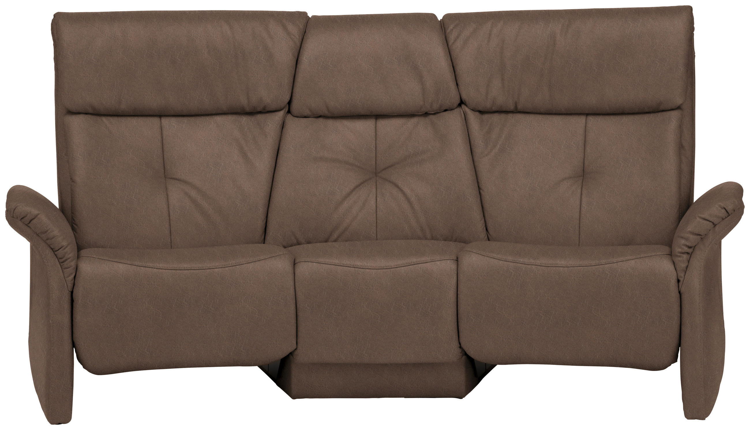 TRAPEZSOFA in Echtleder Dunkelbraun  - Dunkelbraun/Naturfarben, KONVENTIONELL, Leder/Holz (208/103/105cm) - Himolla Komfortklass