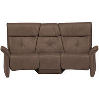 TRAPEZSOFA in Echtleder Dunkelbraun  - Dunkelbraun/Naturfarben, KONVENTIONELL, Leder/Holz (208/103/105cm) - Himolla Komfortklass