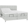 BOXSPRINGBETT 160/200 cm  in Hellgrau  - Chromfarben/Hellgrau, KONVENTIONELL, Kunststoff/Textil (160/200cm) - Voleo