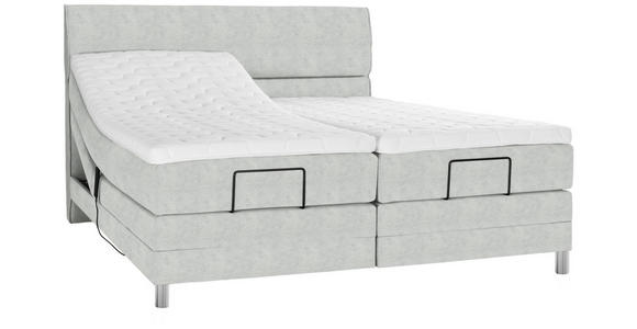 BOXSPRINGBETT 160/200 cm  in Hellgrau  - Chromfarben/Hellgrau, KONVENTIONELL, Kunststoff/Textil (160/200cm) - Voleo