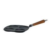 BRATPFANNE  - Schwarz/Braun, Basics, Holz/Metall (52/25/7cm)