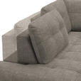 ECKSOFA in Flachgewebe, Leinenoptik Hellbraun  - Hellbraun/Schwarz, Design, Textil/Metall (208/247cm) - Xora