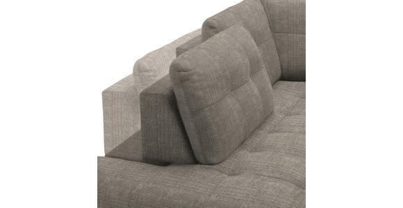ECKSOFA in Flachgewebe, Leinenoptik Hellbraun 208/247 cm - Hellbraun/Schwarz, Design, Textil/Metall (208/247cm) - Xora