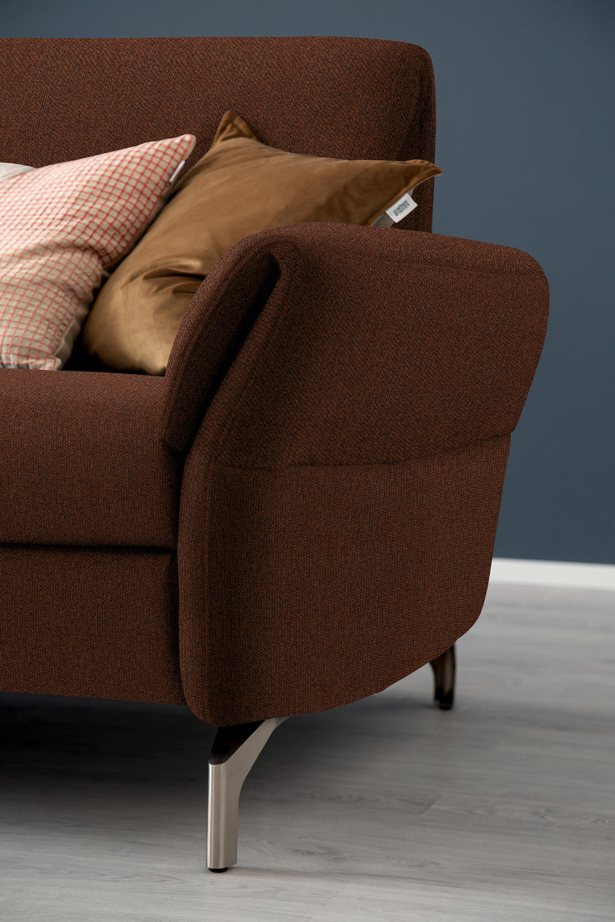 2-SITZER-SOFA in Flachgewebe Kupferfarben  - Nickelfarben/Kupferfarben, Design, Textil/Metall (186/87/100cm) - Schöner Wohnen