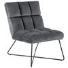 SESSEL Samt Schwarz, Dunkelgrau    - Dunkelgrau/Schwarz, MODERN, Textil/Metall (62/90/86cm)