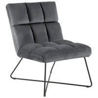 SESSEL Samt Schwarz, Dunkelgrau    - Dunkelgrau/Schwarz, MODERN, Textil/Metall (62/90/86cm)