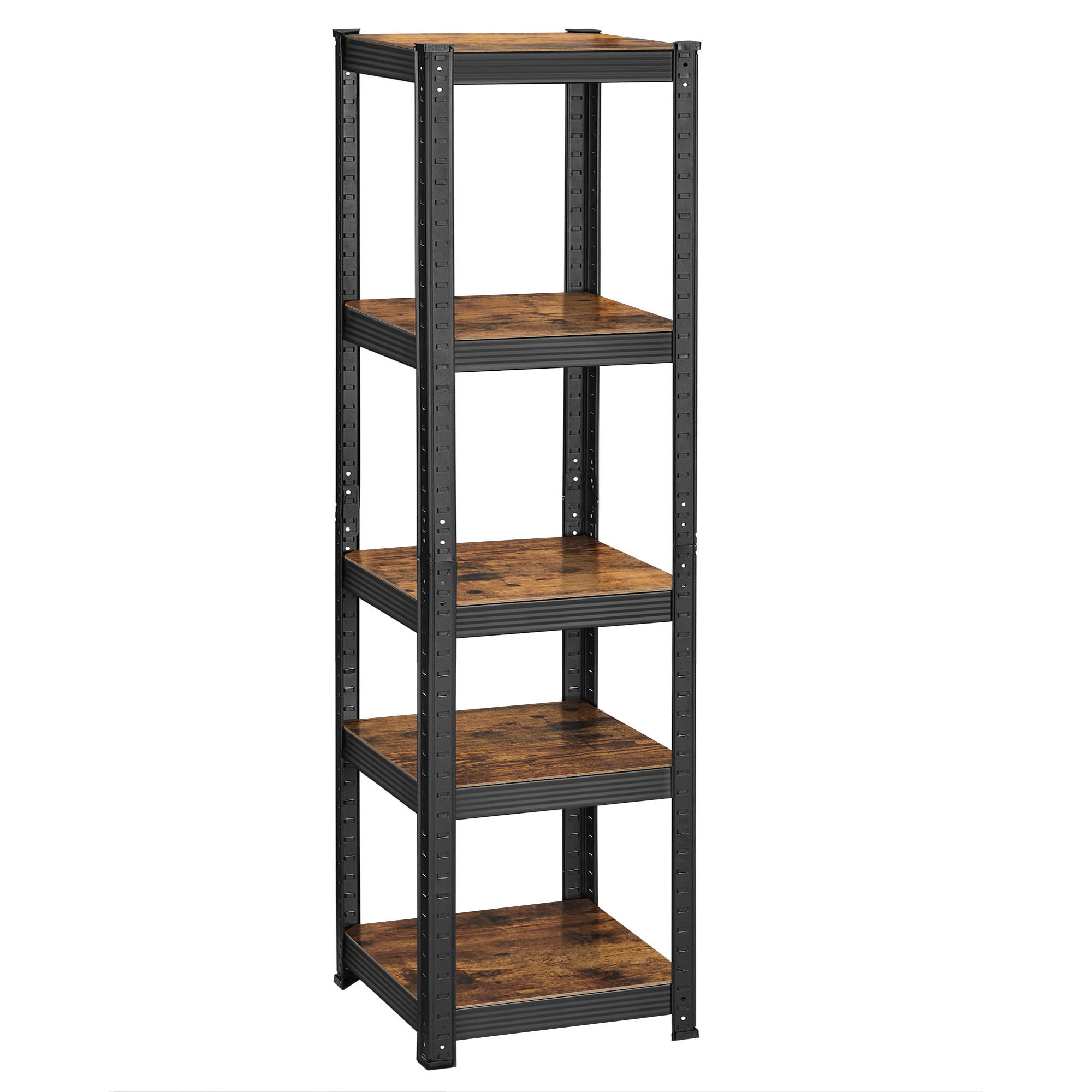 REGÁL, hnedá, čierna, 37/150/37 cm - hnedá/čierna, Basics, kompozitné drevo (37/150/37cm) - Boxxx