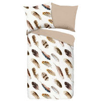 WENDEBETTWÄSCHE Fedra Renforcé 135/200 cm  - Ecru/Beige, Natur, Textil (135/200cm)