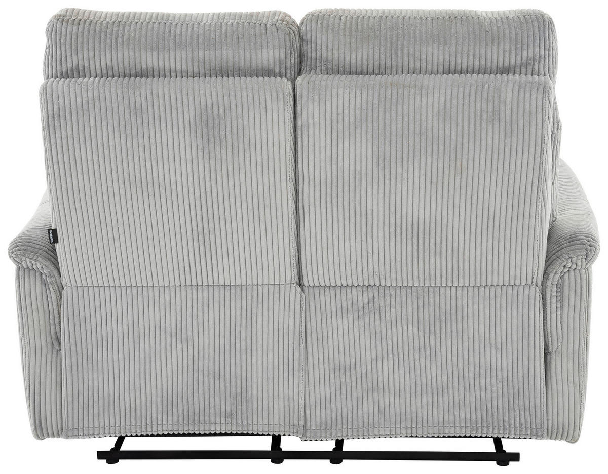 2-SITZER-SOFA in Cord Hellgrau  - Hellgrau/Schwarz, Design, Kunststoff/Textil (131/108/89cm) - Livetastic