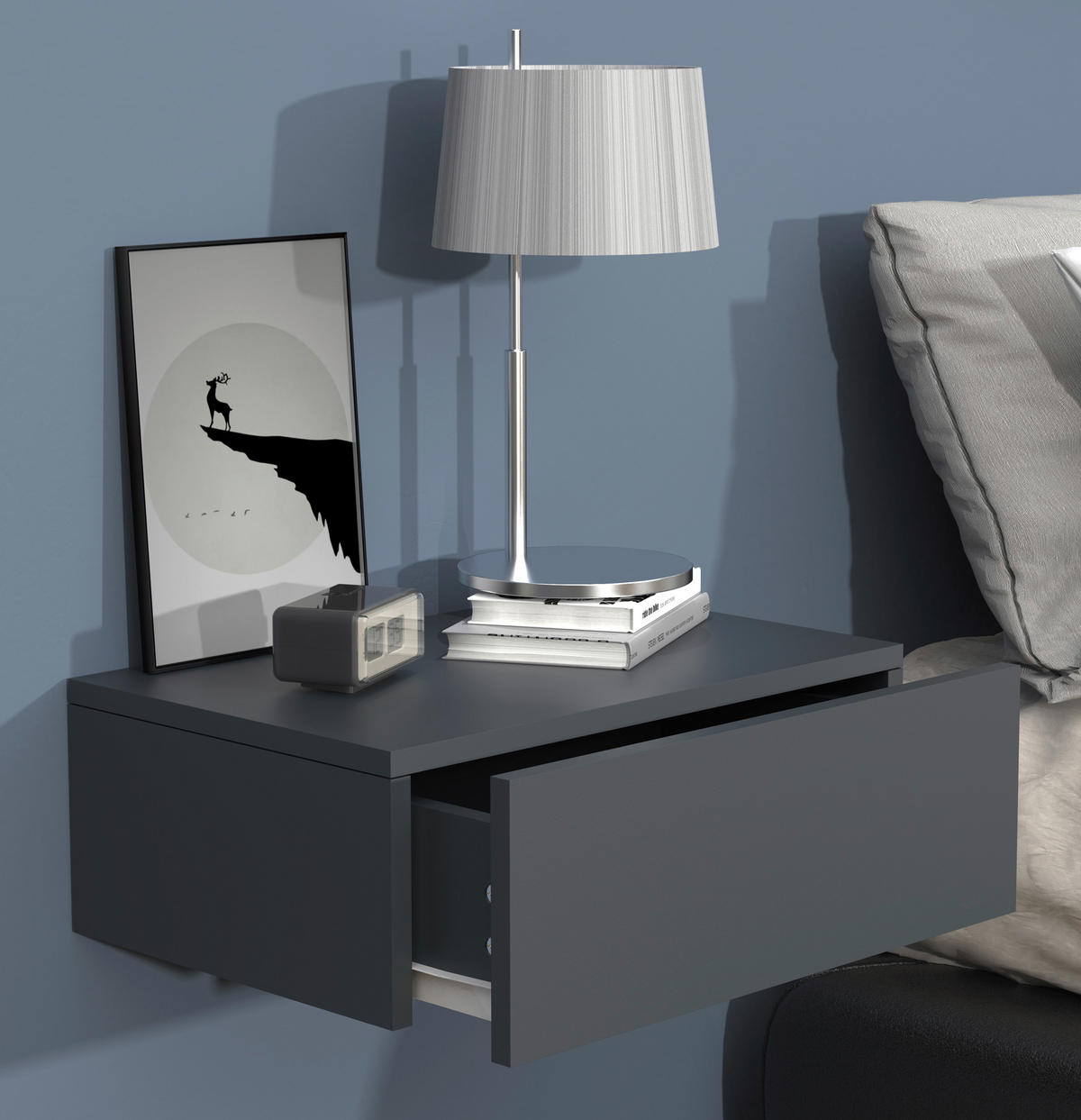 NACHTSCHRANK 45/15/30 cm  - Anthrazit, MODERN, Holzwerkstoff (45/15/30cm) - MID.YOU