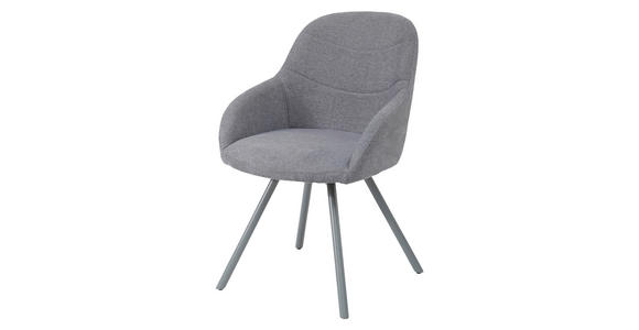 STUHL - Grau, Design, Textil/Metall (57/84,5/61cm) - Carryhome