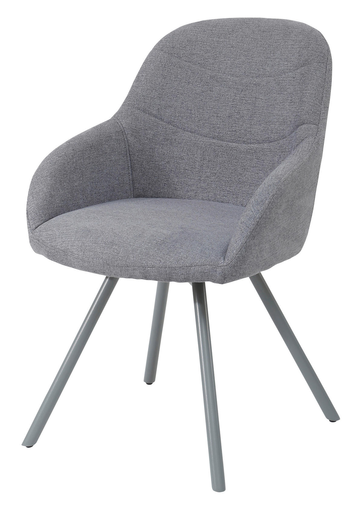 STOL, kovina, tekstil siva  - siva, Design, kovina/tekstil (57/84,5/61cm) - Carryhome