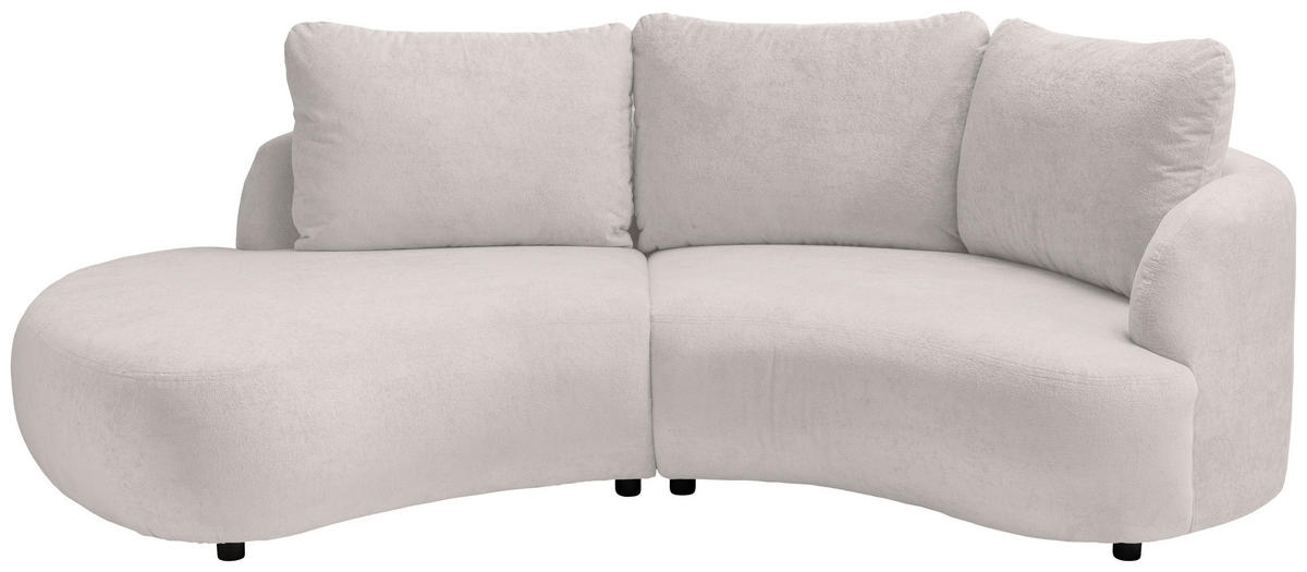 ECKSOFA Beige Mikrofaser  - Beige/Schwarz, MODERN, Kunststoff/Textil (250/139cm) - Livetastic