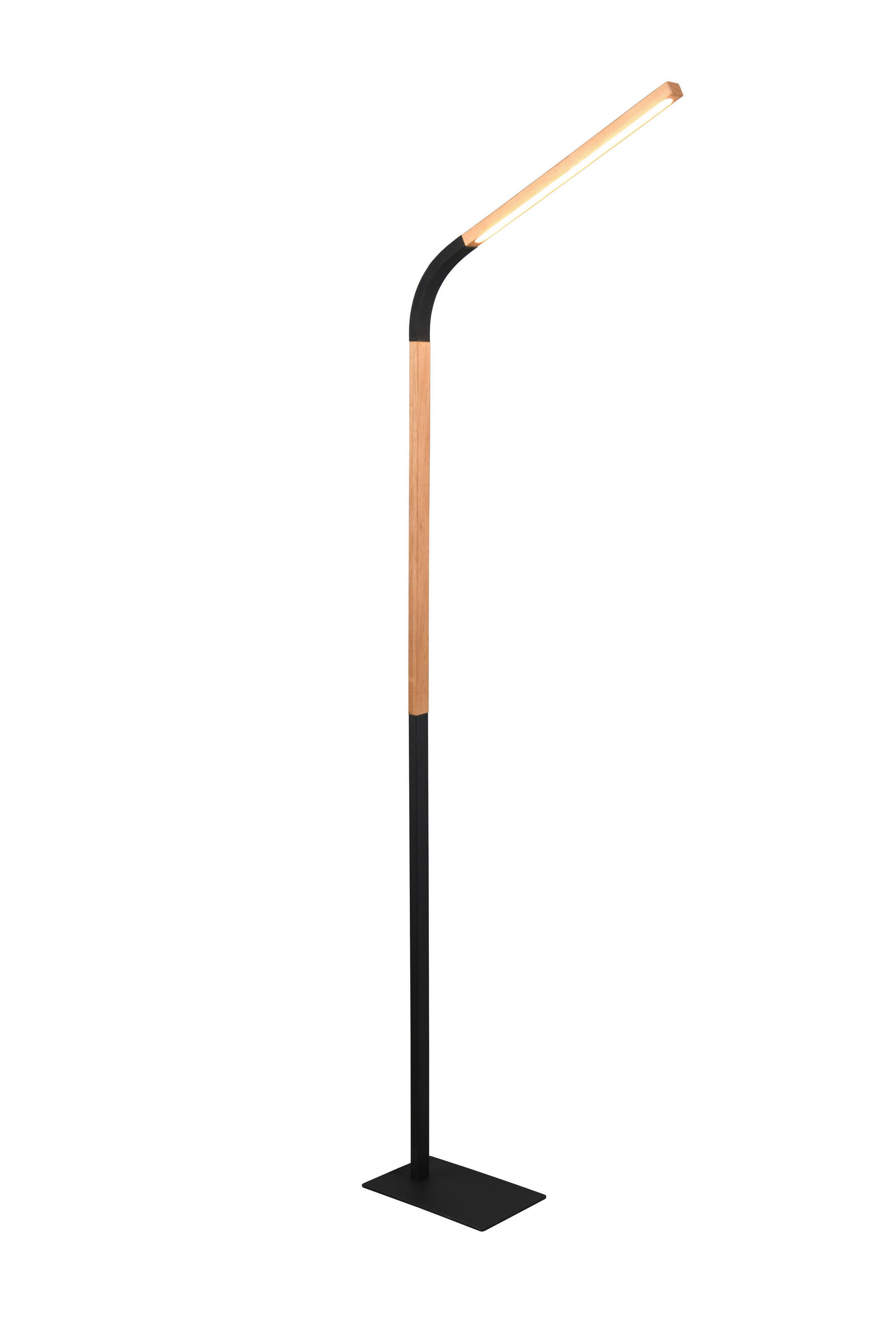 PODNA LED LAMPA - prirodna boja/crna, Osnovno, drvo/metal (169,5cm)