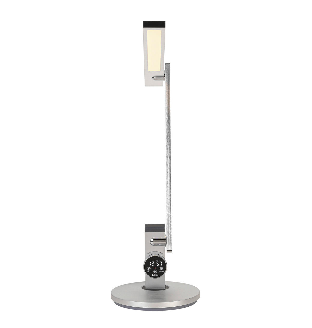 LED LAMPA NA PÍSACÍ STÔL, otočný stmievač, 19/65/45,2 cm - čierna/strieborná, Basics, kov/plast (19/65/45,2cm) - Novel