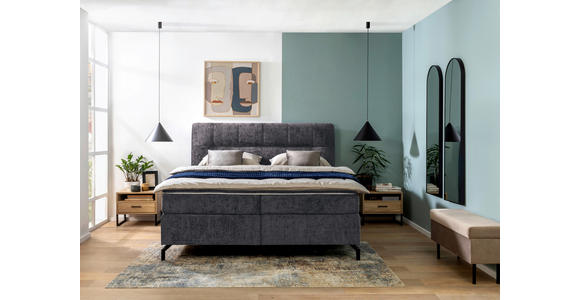 BOXSPRINGBETT 180/200 cm in Anthrazit - Anthrazit/Schwarz, Design, Textil/Metall (180/200cm) - Esposa
