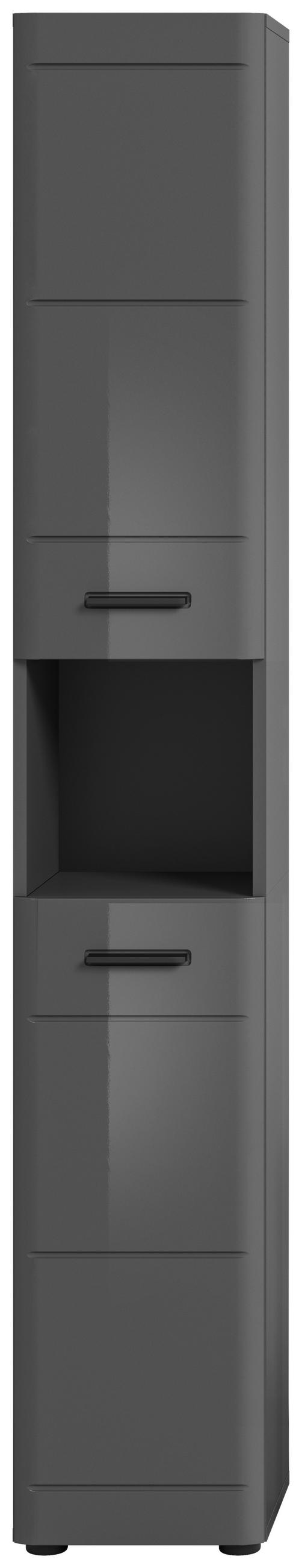 VISOKA OMARA 30/180/30 cm  - siva/črna, Moderno, umetna masa/leseni material (30/180/30cm) - MID.YOU