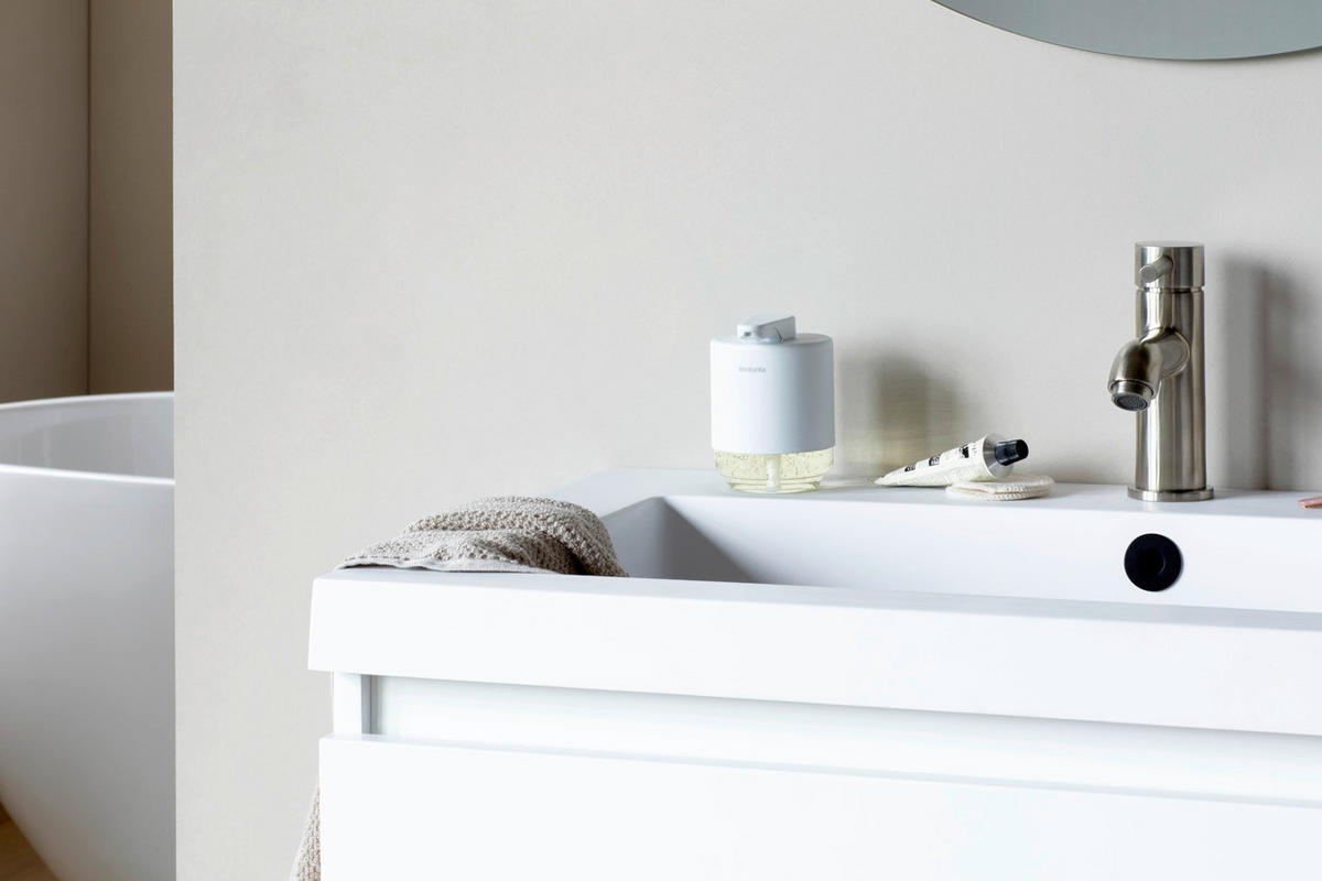 DOZATOR ZA TEČNI SAPUN  bela, providno  metal, staklo  - providno/bela, Osnovno, staklo/metal (8/11/9.5cm) - Brabantia