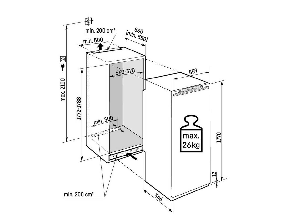 KÜHLSCHRANK 55,9/177/54,6 cm IRD5101-22  - Weiß, Basics, Kunststoff (55,9/177/54,6cm) - Liebherr