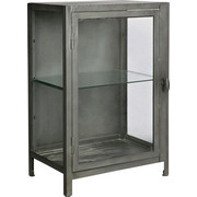 VITRINE in Grau - Grau, Design, Glas/Metall (60/90/40cm) - Ambia Home