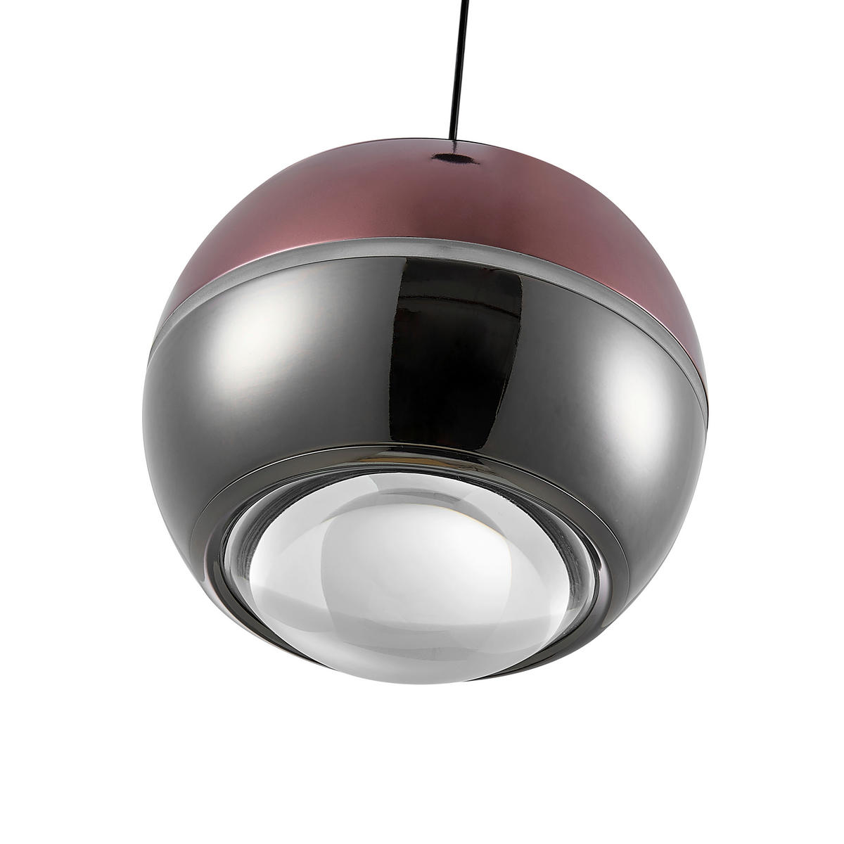 LED-HÄNGELEUCHTE Easy 31/150 cm   - Schwarz/Kupferfarben, Design, Glas/Kunststoff (31/150cm) - Dieter Knoll