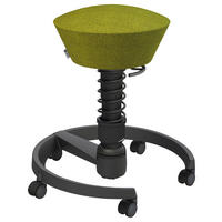 BÜROHOCKER Wollmischung mel. Grün, Schwarz  - Schwarz/Grün, Basics, Kunststoff/Textil (55/45,66/55cm) - Aeris