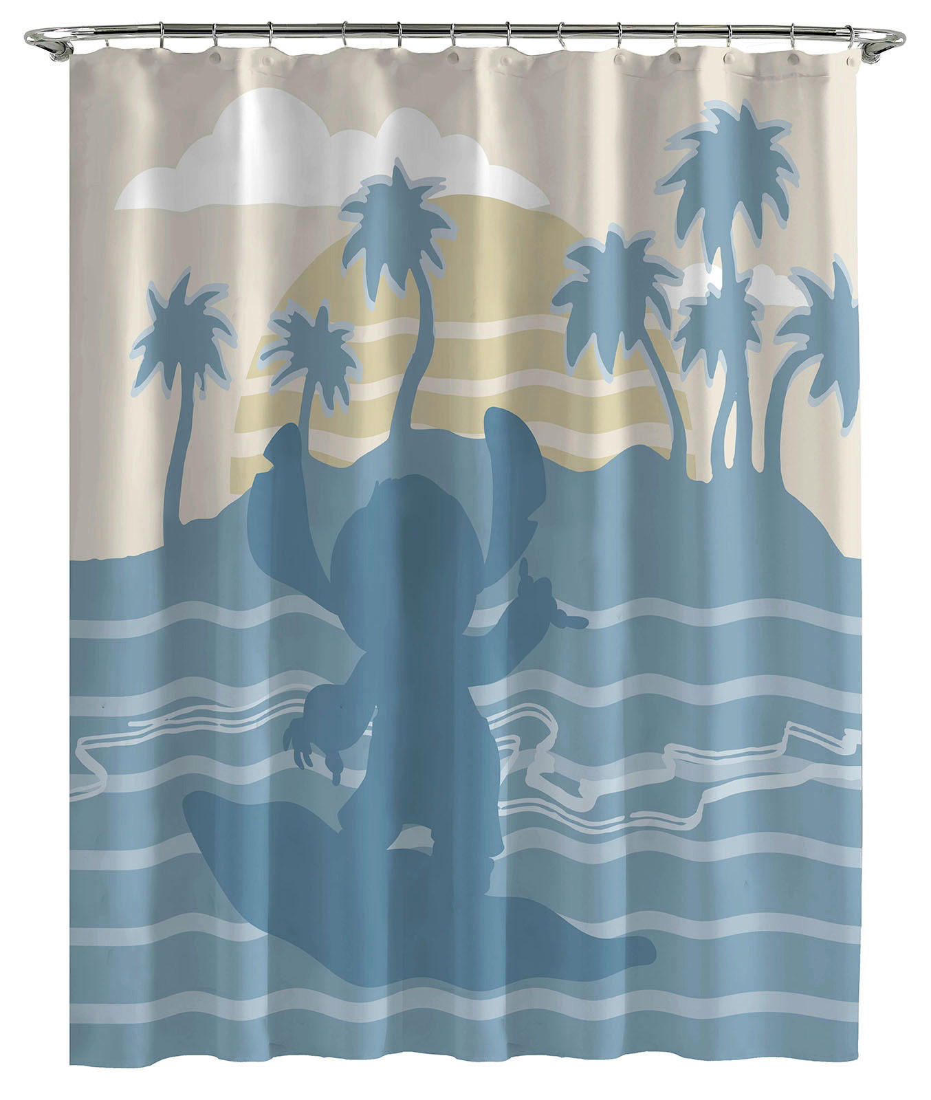 DUSCHVORHANG Disney Lilo and Stitch 183/178 cm  - Blau, Basics, Textil (183/178cm)